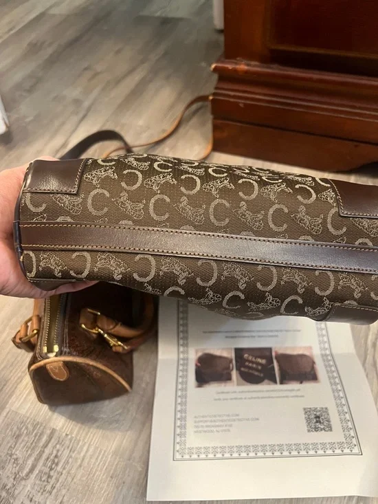 Celine Brown and Tan Monogram with COA Crossbody bundle with Etro crossbody - Picture 5 of 9